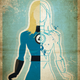 Illustration for article titled Minimalist superhero posters bisect Batgirl and Spider-Man into their alter egos